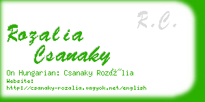 rozalia csanaky business card
